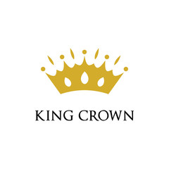 gold crown logo design vector