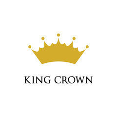 gold crown logo design vector