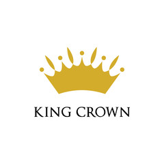 gold crown logo design vector