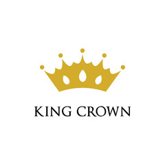 gold crown logo design vector