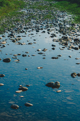  A river that reflects the blue sky