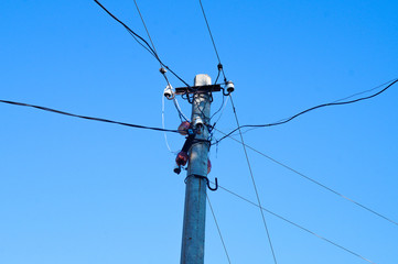  power line against a blue sky