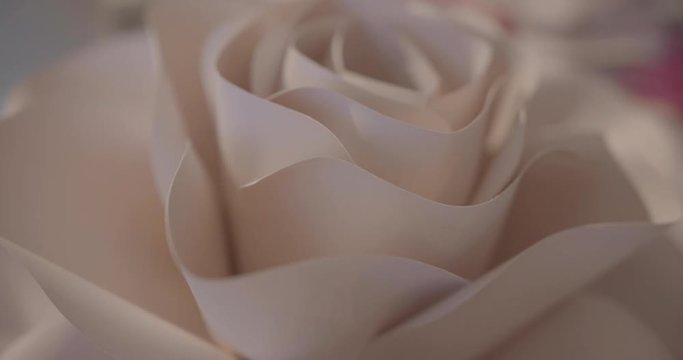 slow motion closeup of a paper flower.