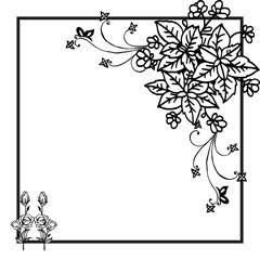 Decorative elements for artwork of floral frame. Vector
