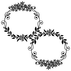 Design style for flower frame, place for text. Vector