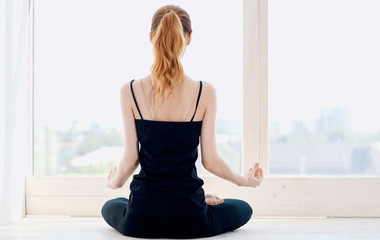 woman doing yoga