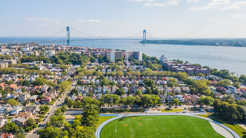 Wall mural Aerial Drone Brooklyn New York Verrazano Bridge 