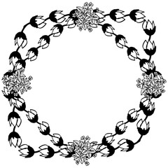 Floral style frame, flower decorative border. Vector