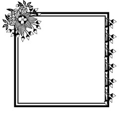 Nature frame with floral design element. Vector