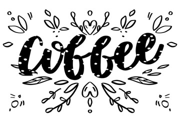 But first coffee color lettering. Lettering for coffee shop. Calligraphy coffee. Modern coffee lettering.