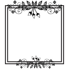 Wreath black and white frame for card. Vector