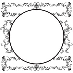 Decoration flower frame for banner, space for your text. Vector