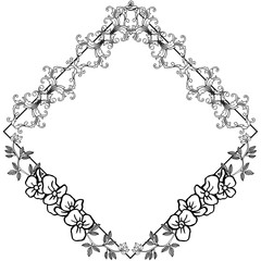 Design for modern wreath frame on a white background. Vector