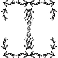 Ornamental of rose floral frame, white backdrop. Vector