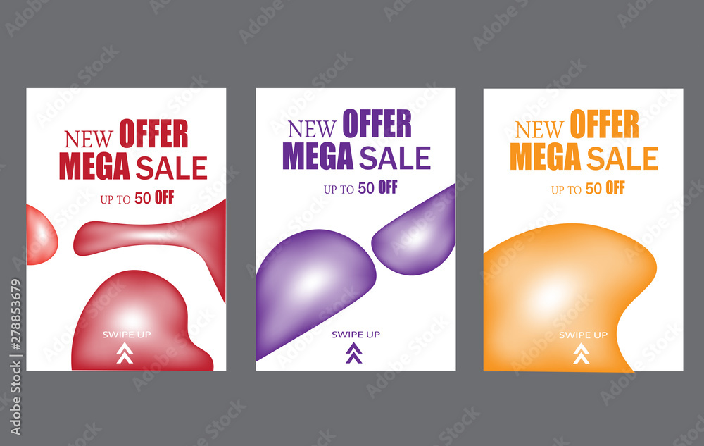 Canvas Prints modern sale banner with dynamic fluid composition style