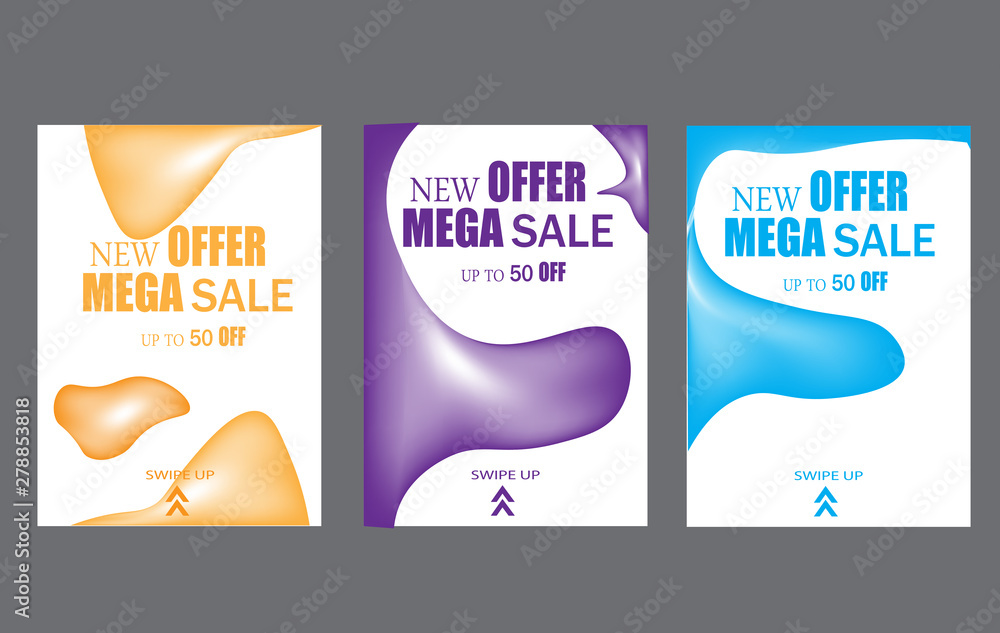 Canvas Prints modern sale banner with dynamic fluid composition style