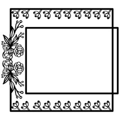 Leaves and rose flower for card design. Vector