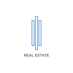 Real Estate Logo, Building, or Home, Design Vector With Line, linear, style, or mono line.