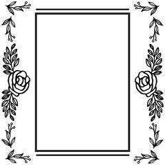 Leaves and rose flower for card design. Vector