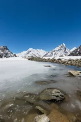 Rideaux tamisants Gasherbrum K2 mountain peak, second highest mountain in the world, K2 trek, Pakistan, Asia