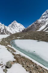 Papier Peint photo K2 Sommet de la montagne K2, deuxième plus haute montagne du monde, randonnée K2, Pakistan, Asie