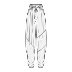 Pants fashion flat sketch template