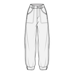 Pants fashion flat sketch template