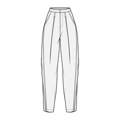 Pants fashion flat sketch template