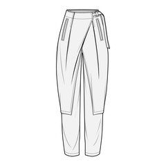 Pants fashion flat sketch template