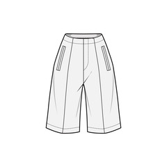 Pants fashion flat sketch template