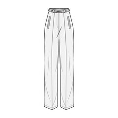 Pants fashion flat sketch template