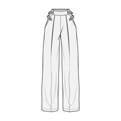 Pants fashion flat sketch template