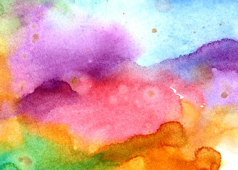 Fototapeta premium rainbow color, watercolor background, texture, paper, abstract, color