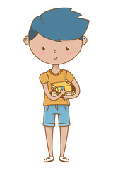 Teenager boy cartoon design vector illustrator