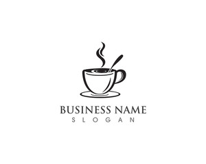 Coffee Cup drink  logo and vector icon design illustration