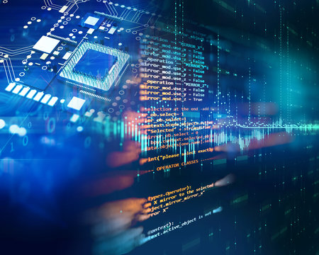Programming code abstract technology background of software developer and  Computer script