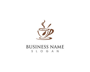 Coffee Cup drink  logo and vector icon design illustration