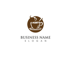 Coffee Cup drink  logo and vector icon design illustration