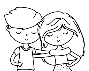 Teenager boy and girl cartoon design