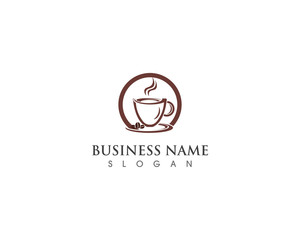 Coffee Cup drink  logo and vector icon design illustration