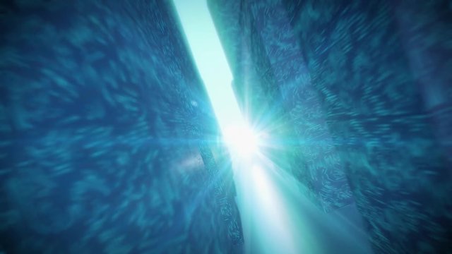 Seamless looping 3d animated digital maze with the word SEM in 4K resolution