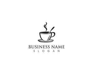 Coffee Cup drink  logo and vector icon design illustration