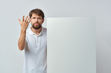 man with banner