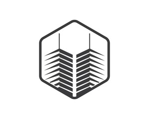 real estate modern city building vector template