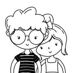 Teenager boy and girl cartoon design