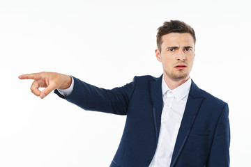 businessman pointing at something