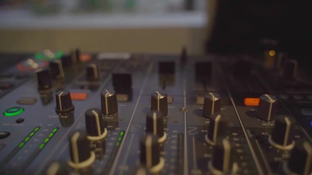 Mixing table while a dj is playing at a fashion week event / March 2019 Paris
