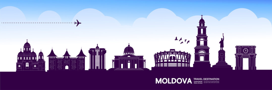 Moldova travel destination grand vector illustration.