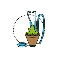 cannabis leaf plant with stethoscope
