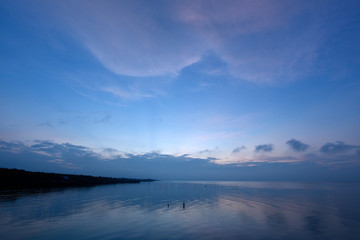 Fototapeta premium Luscious blue on sky and sea surface